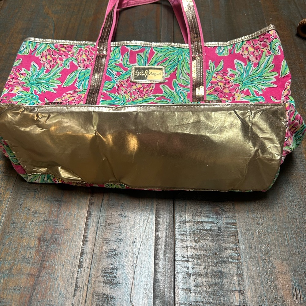 Lilly Pulitzer Spike the Punch Orchard Pink Sequins Tote Bag - Picture 3 of 10